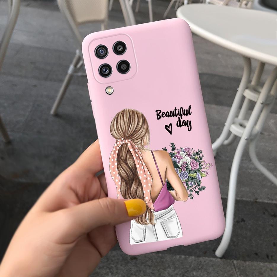For Samsung Galaxy M32 Case Samsung M12 Soft Silicone Flower Phone Case For Samsung M32 M325F Cover Galaxy M 12 32 M12 TPU Funda