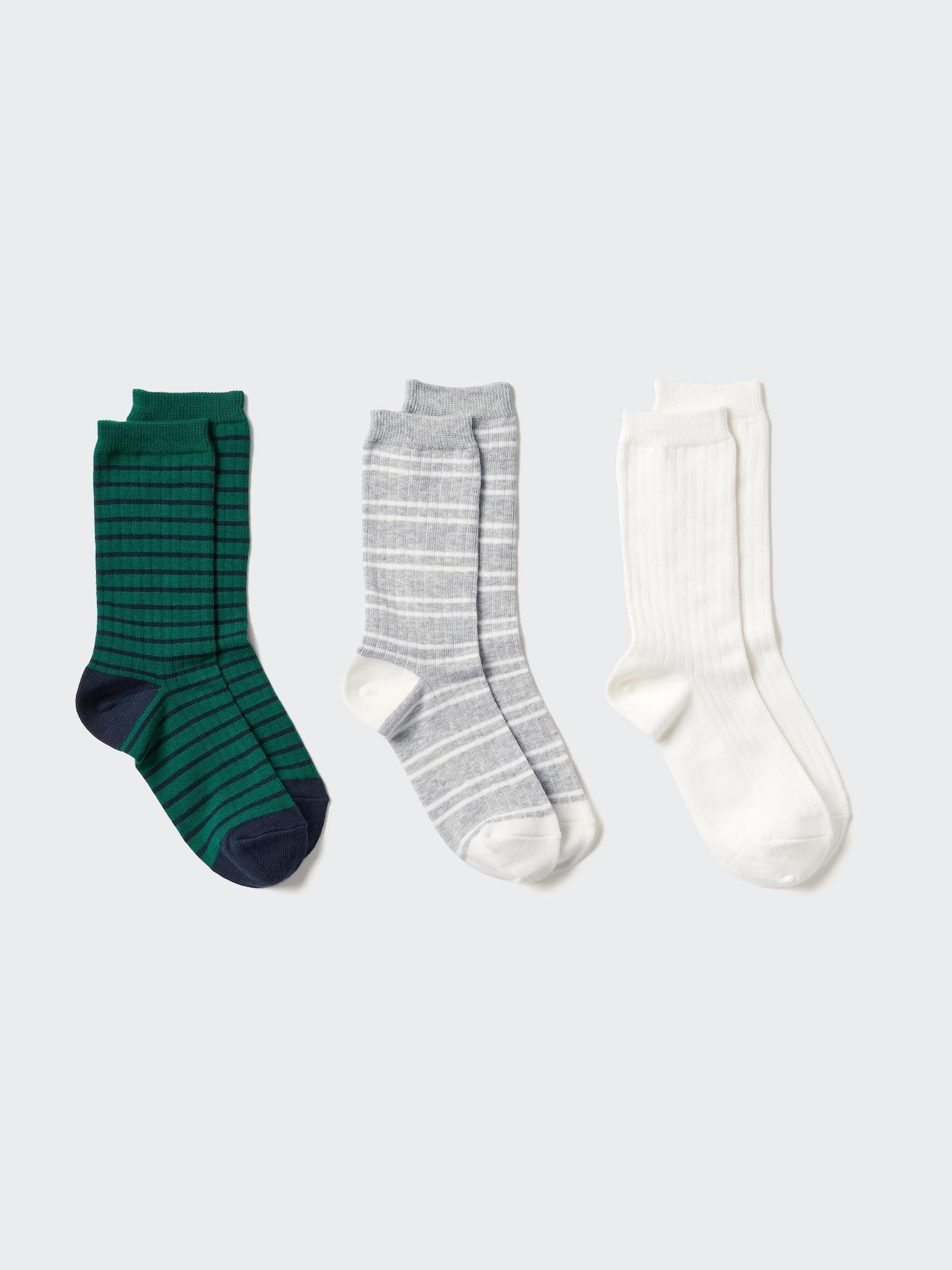 

Uniqlo Носки 3 пары полоска 55 GREEN/2426