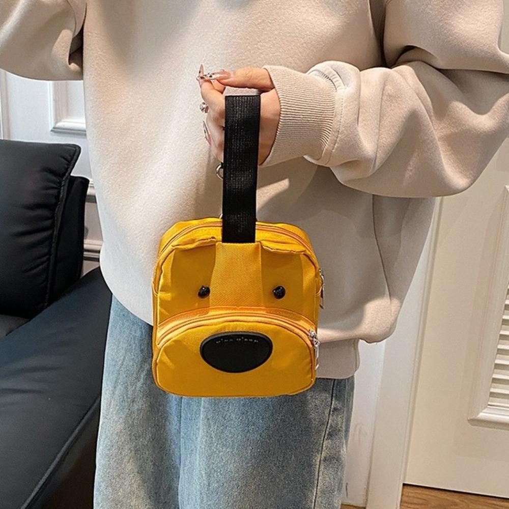 All-match Canvas Handbag Puppy Cartoon Phone Bag Fashion Dog Bucket Bag  Women