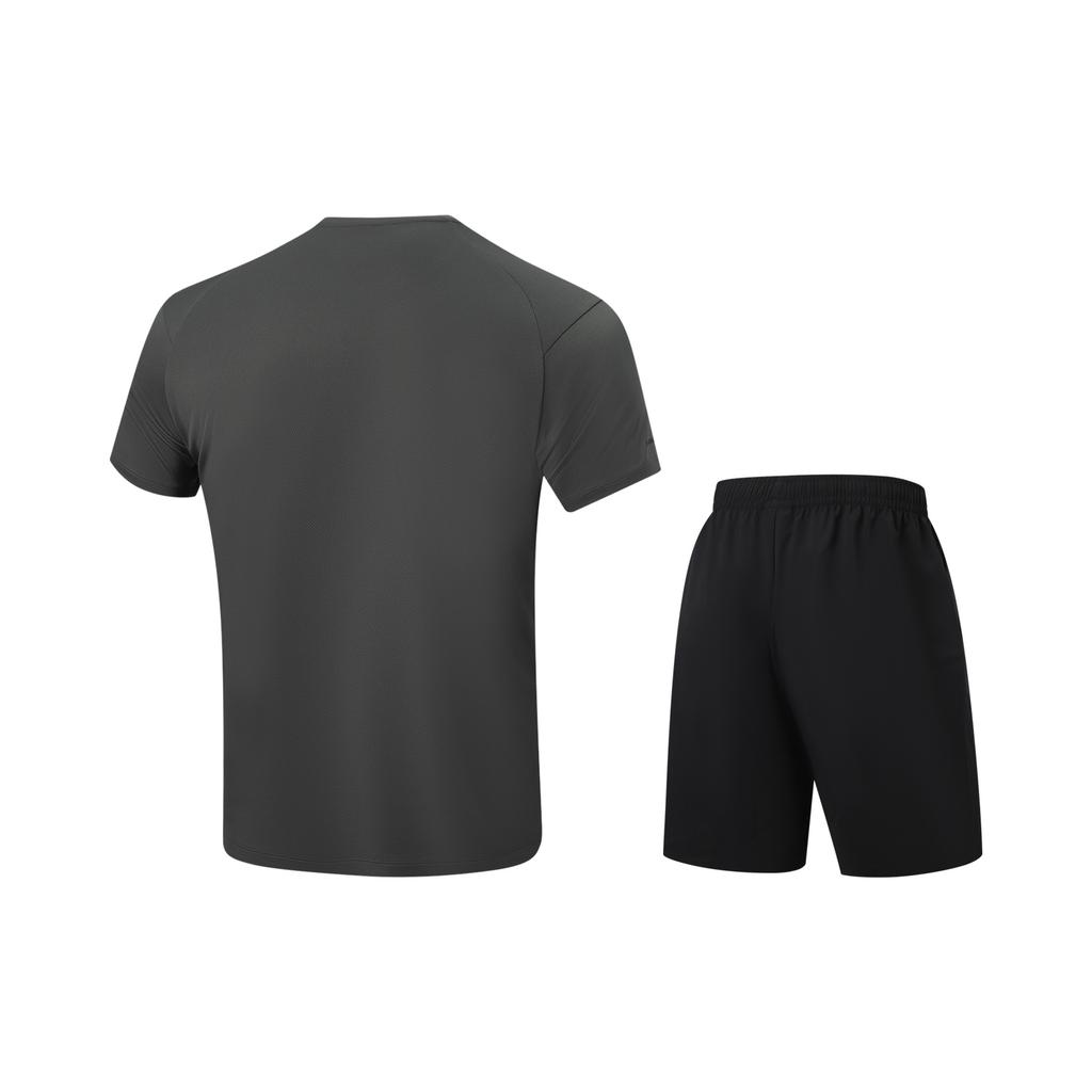 Li-Ning Fitness Series Round Neck Logo Letter Sports Suit Men suit AWBW087-7