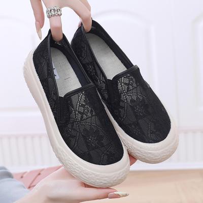 Spring and Summer Fashion Breathable Mesh Shoes Women's Casual Versatile Trend Student Shoes Lace Soft-soled Shoes