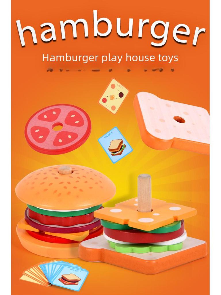 Mini Spiel-Hamburger-Set - Simuliertes Essen für Kinder-Puppenhaus und Kindergarten-Spaß