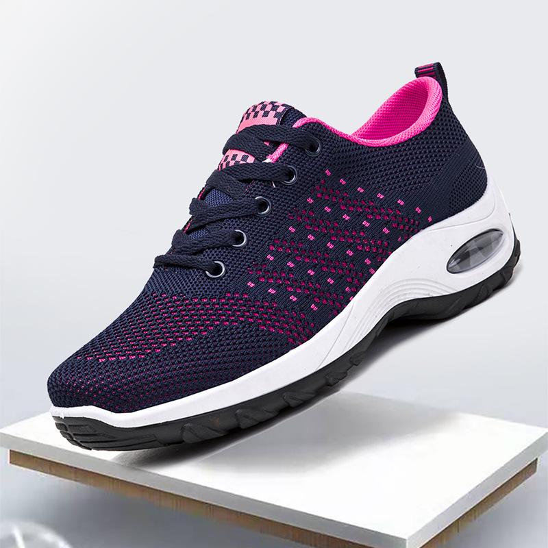 Seasonal New Women'S Daily Breathable Slip-Resistant Air Cushion Thick Bottom Dancing Shoes Plush Comfort Round Toe