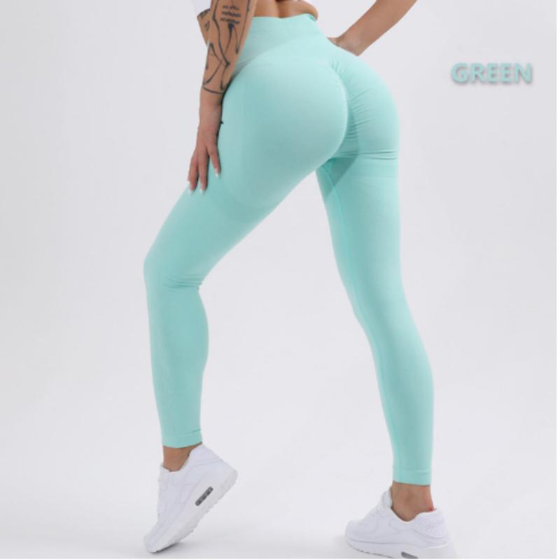 Leggings da yoga fitness da donna a 9 colori, a vita alta, push-up, pantaloni da yoga aderenti senza cuciture per lo sport da donna