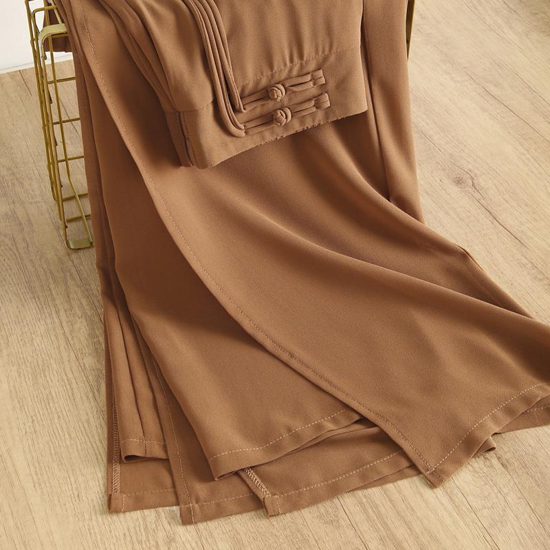 Elegant Summer Chiffon Wide Leg Pants Women Fashion Summer High Waist Pants Vintage Clothes