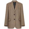 MO&Co. 2024 Autumn Retro Plaid Linen Blend Padded Shoulder Blazer
