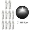 10pcs T5 LED Car Dash Dashboard Lights 74 73 286 Instrument Panel Lamp Speedometer Wedge Side Bulb Concave Lens Green White Blue
