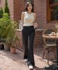 KOLEAT Long Slim Elastic Bootcut Slacks [Black] Wide Flare Pants Ver.