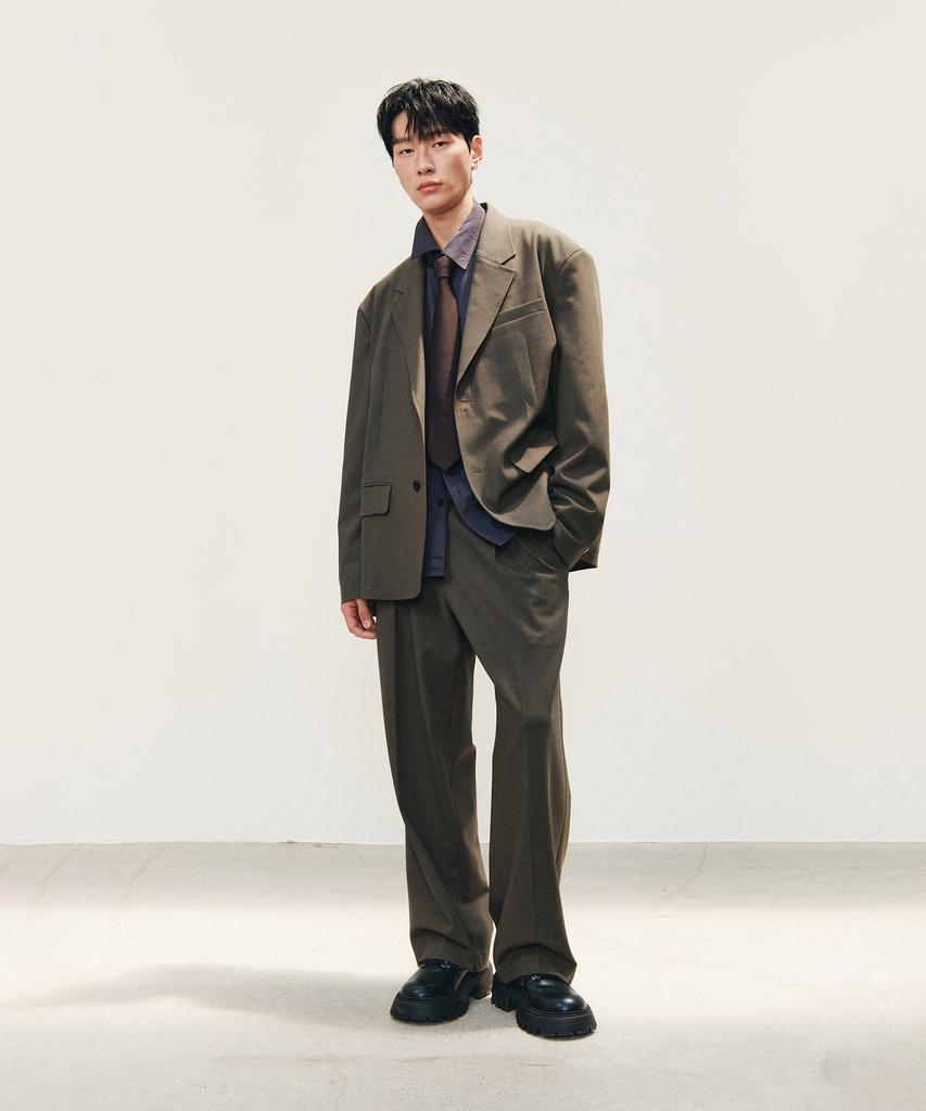 STUDIO TOMBOY [Men] Double-Pleated Slacks Pants_Khaki 9155331554