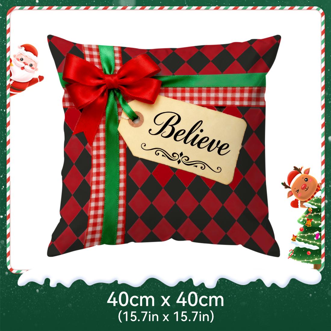 

Christmas plaid decoration Cushions Pillowcase Polyester Cushion Cover Throw Pillow Pillowcover Home Car Sofa Decor 40x40cm