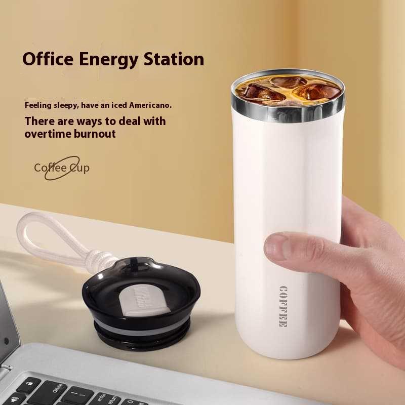 A Dual-purpose CoffeeHigh Appearance Standards Sealed and Leak-proof 304 Stainless Steel Insulated Cup Portable with A Handle