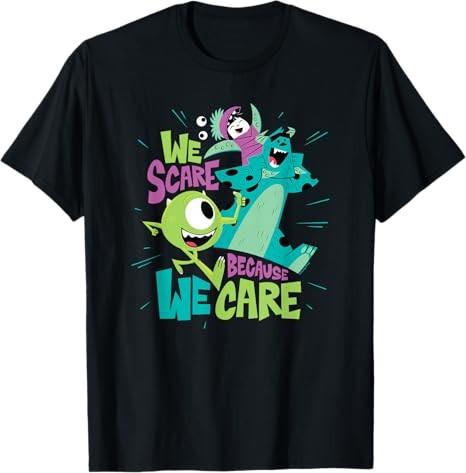 Monsters Inc We Scare Because We Care Black TShirt S