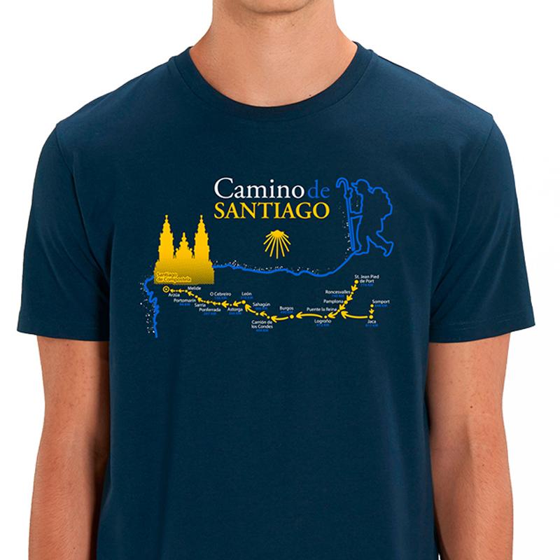 Mapa Camino De Santiago Tričko Nové 100% Bavlna Krátký Rukáv Kulatý Výstřih Harajuku Ležérní Pánské Tričko Streetwear