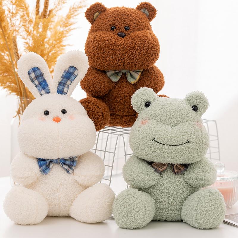 Cute Soft Kawaii Hag Plush Doll Bear Tiger Rabbit Frog Pig Doll Plush Toys Dec Kids Love Christmas Birthday Gifts