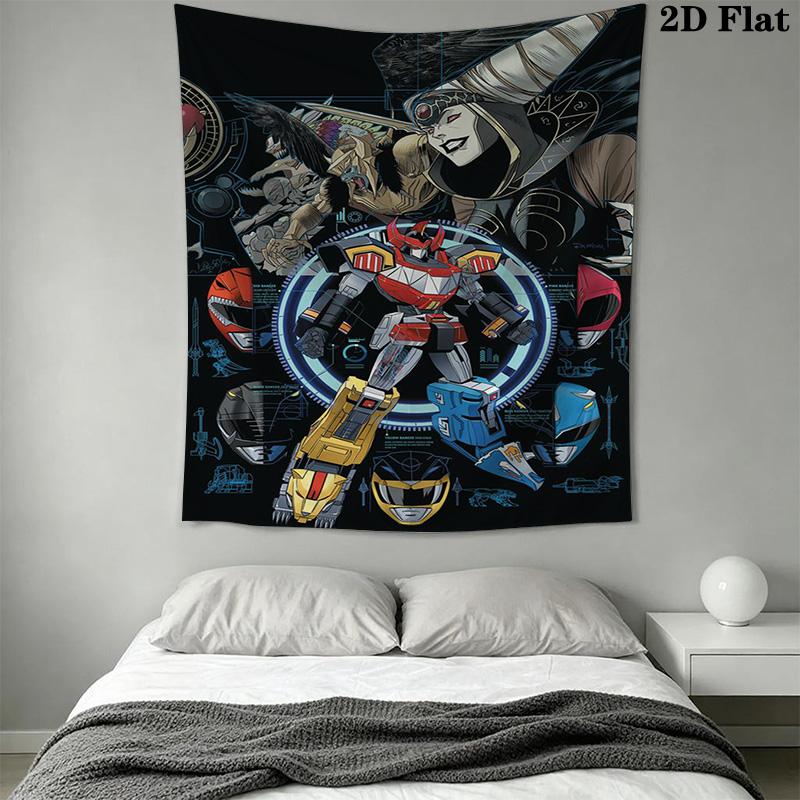 Power Rangers Moonlit Adventure Tapestry Fashion Print Background Cloth Homestay Soft Decoration Tapestry Atmospheric Background Cloth