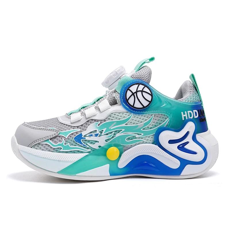 Boy Sneaker New Fashion Outdoor Kids Basketball Shoes Soft Sole School Children Sports Shoes for Boy 4 To 12 Years