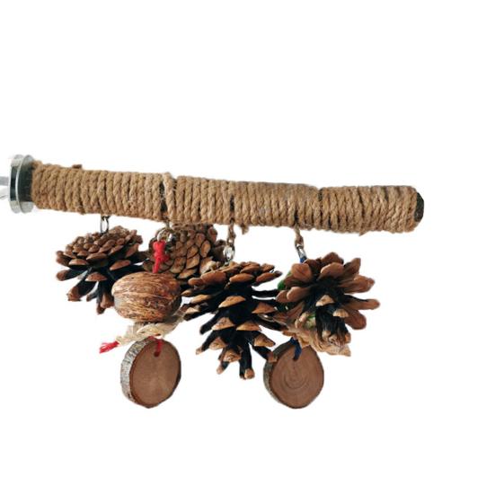 

Подставка для попугая, жевательная сосновые шарики, шлифовальная лапка из натурального дерева, пеньковая веревка, плетение M