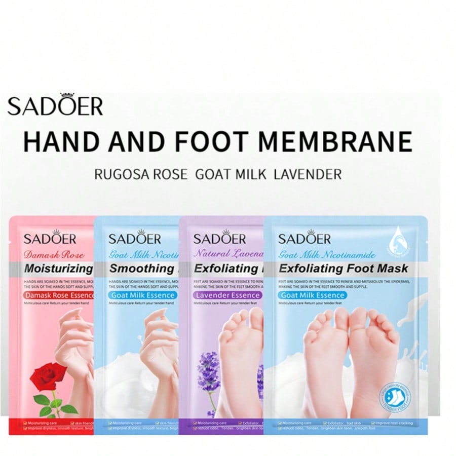 1Pair Rose Moisturizing Hand Mask/Goat Milk Nicotinamide Hand Mask/Lavender Exfoliating Foot Mask,Ha