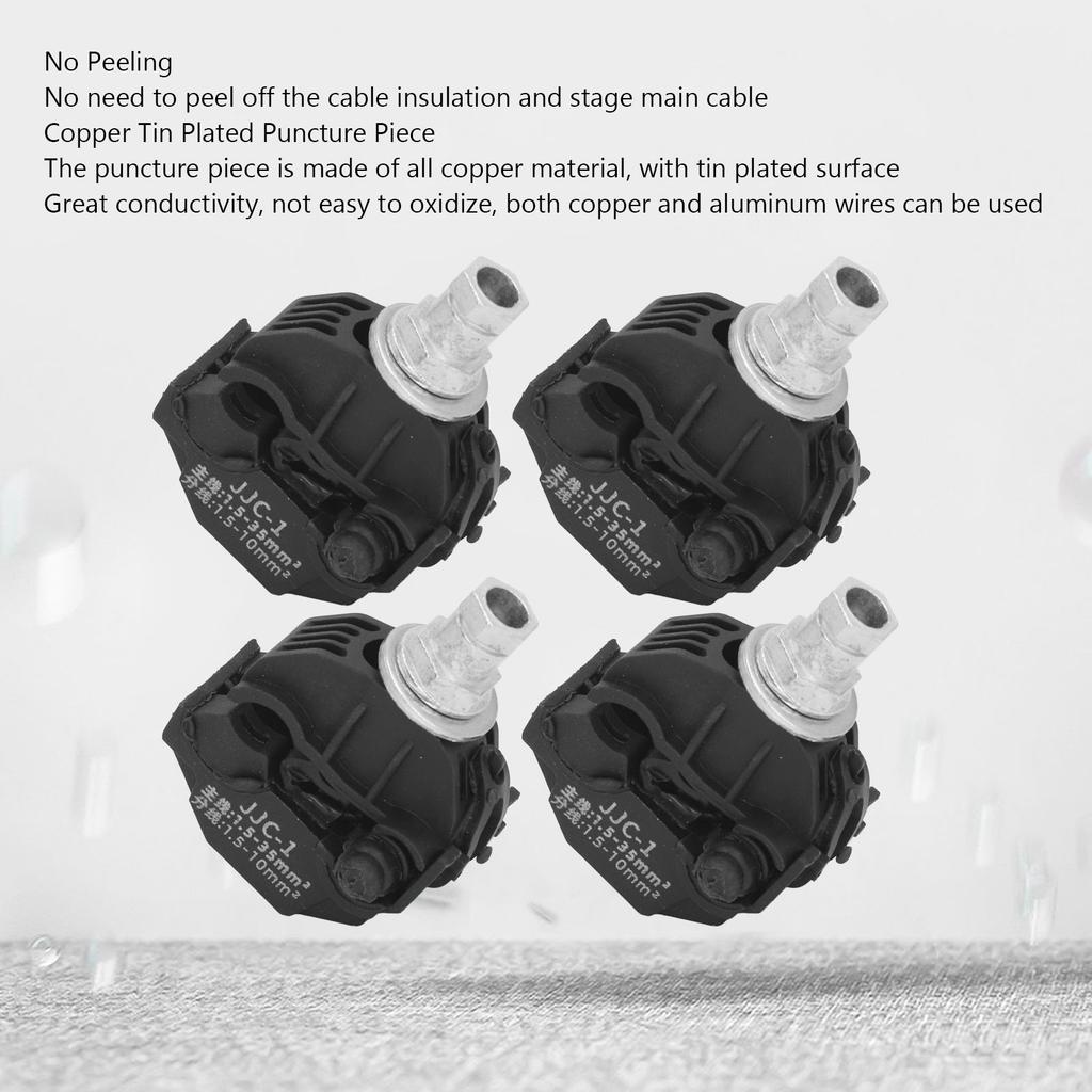 Insulation Piercing Connector 5 Pcs 1KV No Peeling Piercing Clamp High Low Voltage Cable Splitter Main Branch Line Connector