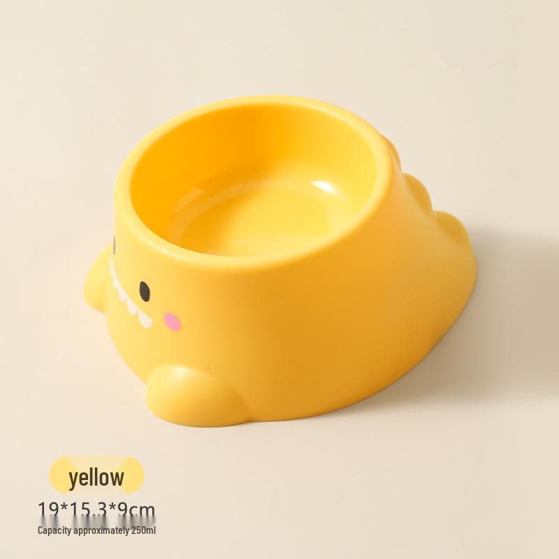Cute Dinosaur Stainless Steel Pet Bowl for Cats & Dogs