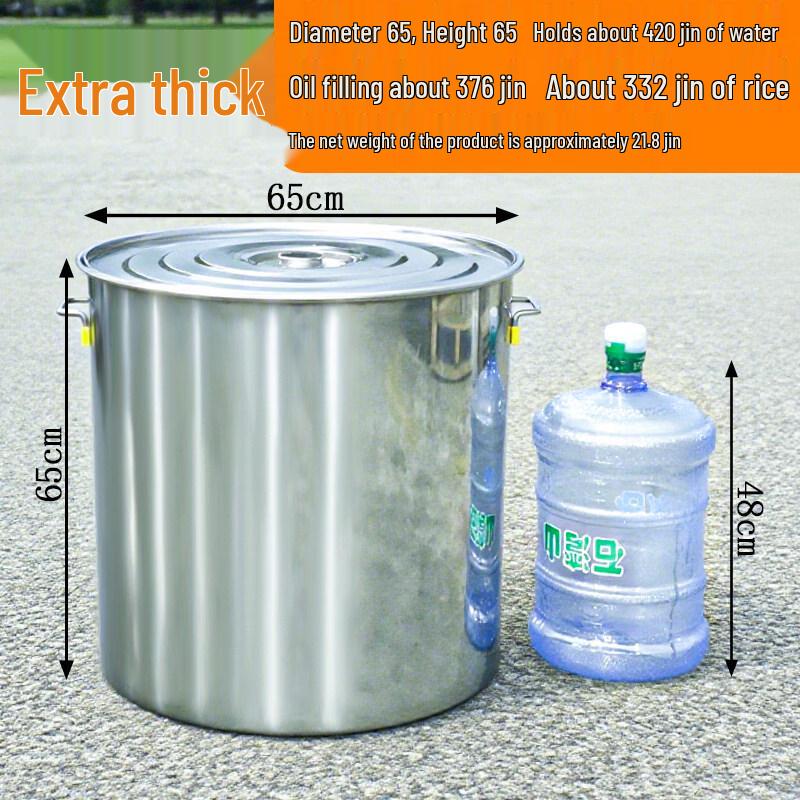 JPHZNB Extra Thick Stainless Steel Multi-purpose Bucket with Lid