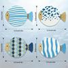 4 Pieces Wall Art Decor Fish Sculpture Decorative Artwork Ocean Theme Hanging Decoration for