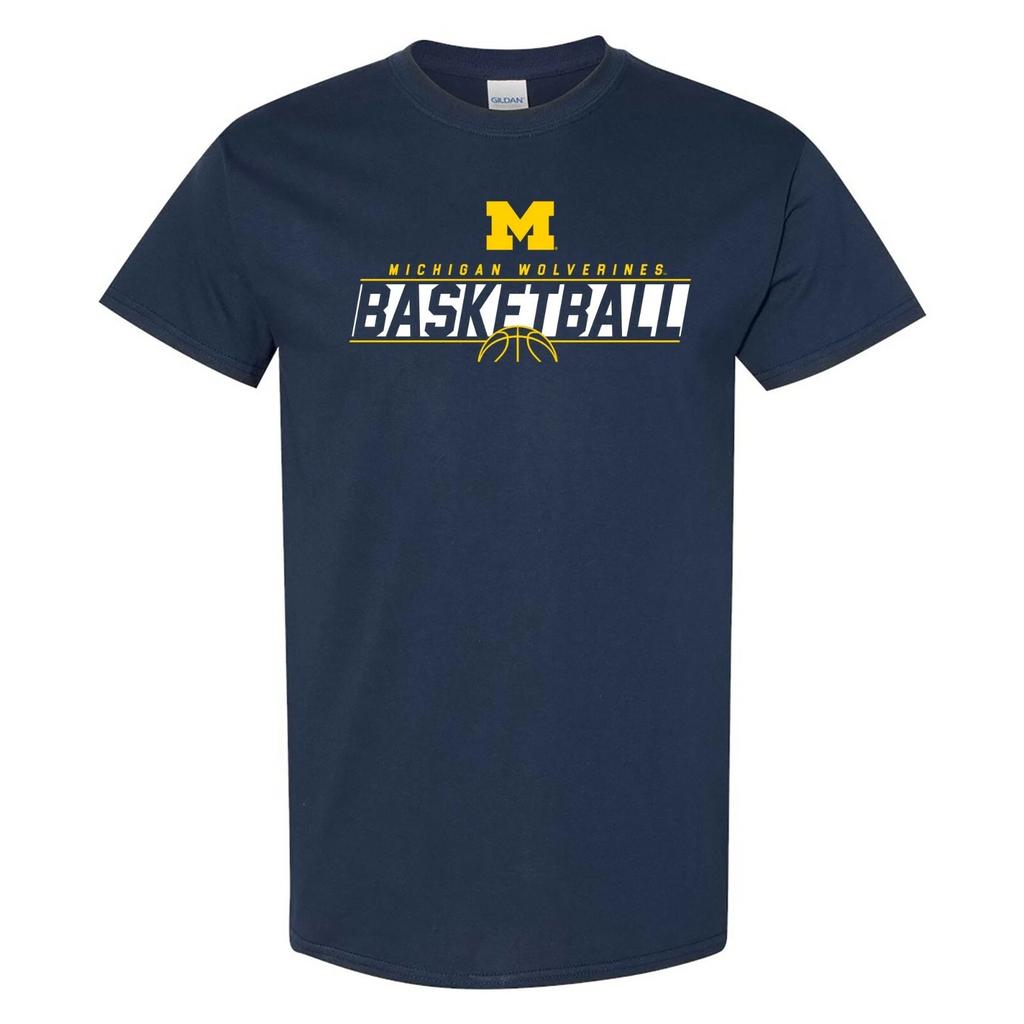 Michigan Wolverines Basketball Charge Short Sleeve T-Shirt - Navy