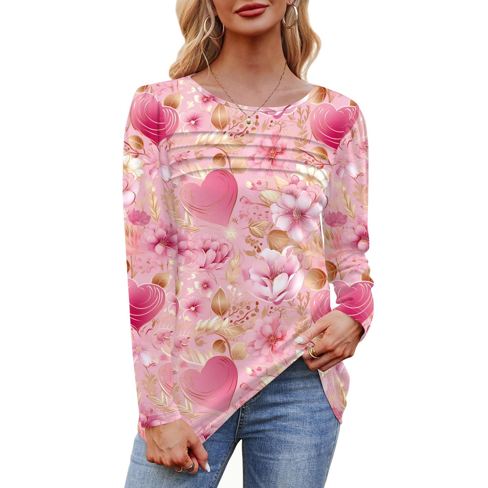 

Женский свободный повседневный топ с круглым вырезом и длинными рукавами, модный топ XL киноварь