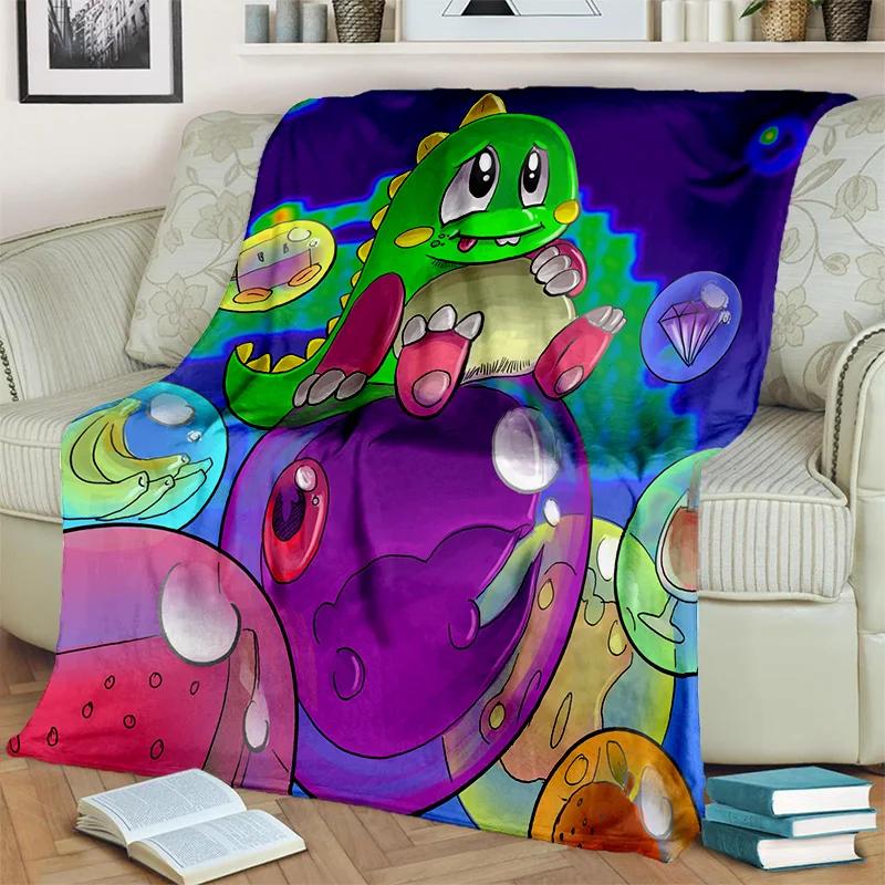 Bubble Bobble Cartoon Game Gamer 3D Blanket,Soft Throw Blanket for Home Bedroom Bed Sofa Picnic Travel Office Cover Blanket Kids