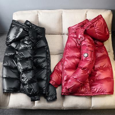 Kurtka zimowa męska puchowa krótka retro błyszcząca odpinana z kapturem biała ciepła kurtka puchowa damska odporna na zimno parka