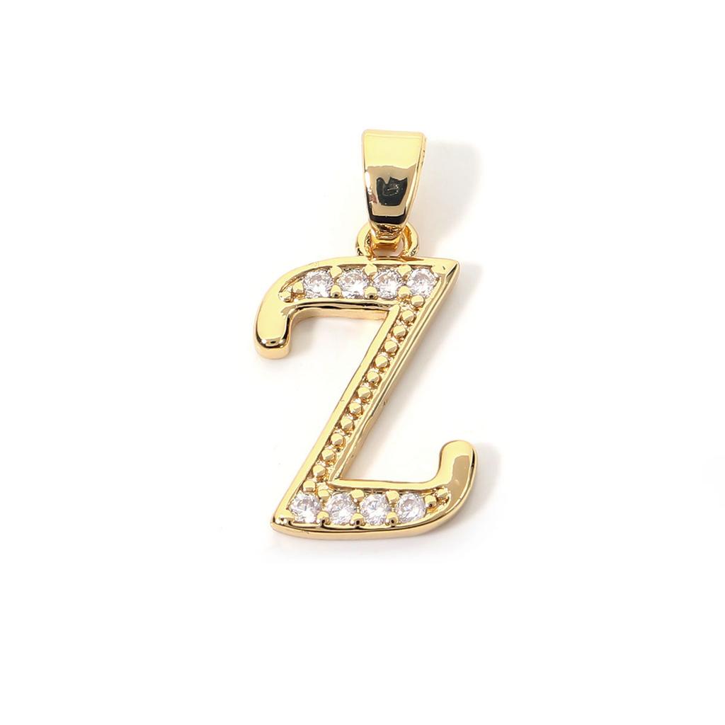 Fashion Gold Plated Letter Charms Alphabet A-Z Zircon Metal Letter Pendants For Jewelry Making DIY Bracelet Necklace Accessories