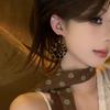 Geometric Leopard Print Round Earrings For Women Trendy Temperament Personalized High-end Retro Fashion Jewelry Gift