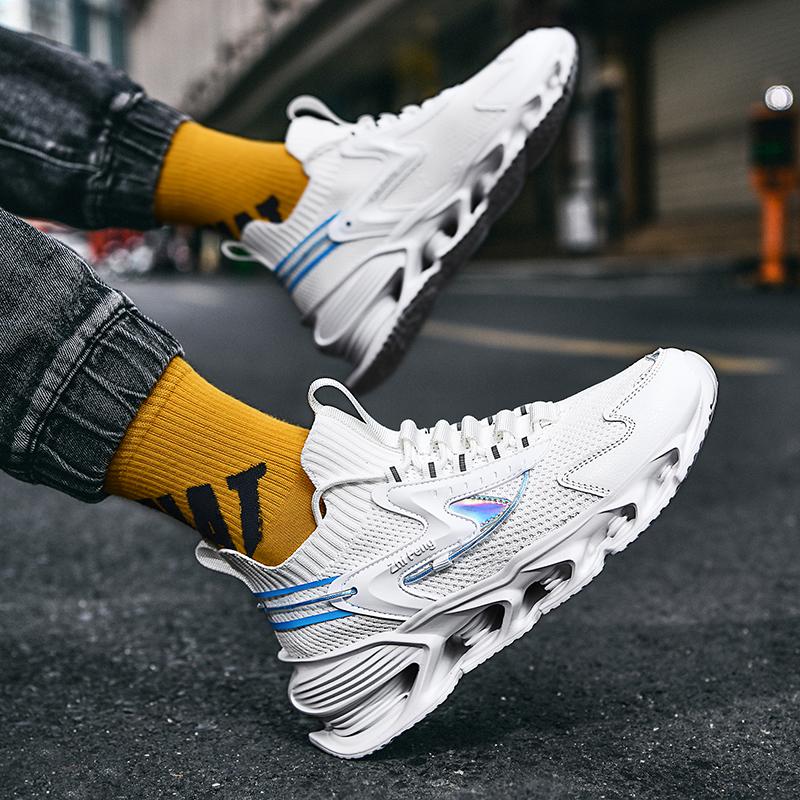 Nya Herr Sneakers Andningsbara Blad Löparskor Herr Dämpande Träningsskor Lätta Stor Storlek Fritidsskor Herrskor
