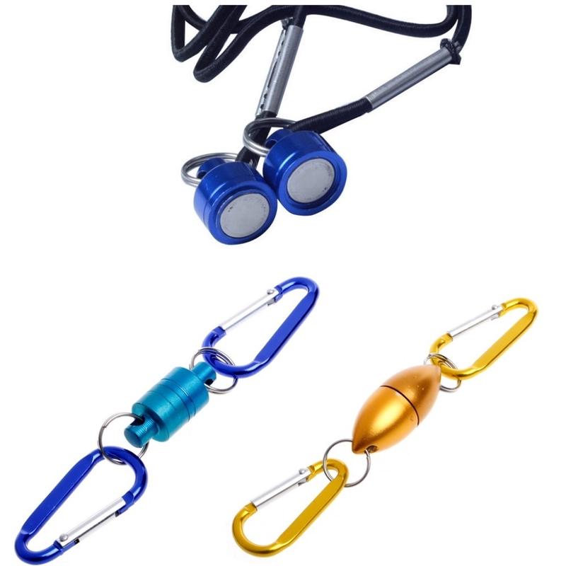 1Pcs Fly Fishing Magnetic Net Release Holder With Aluminium Alloy Hanging Buckle