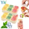 1-4PCS Ice Cube Tray with Lid Home Freezer Ice Maker Mold Set Easy Release Silicone Combo for Kitchen Freezer Storage