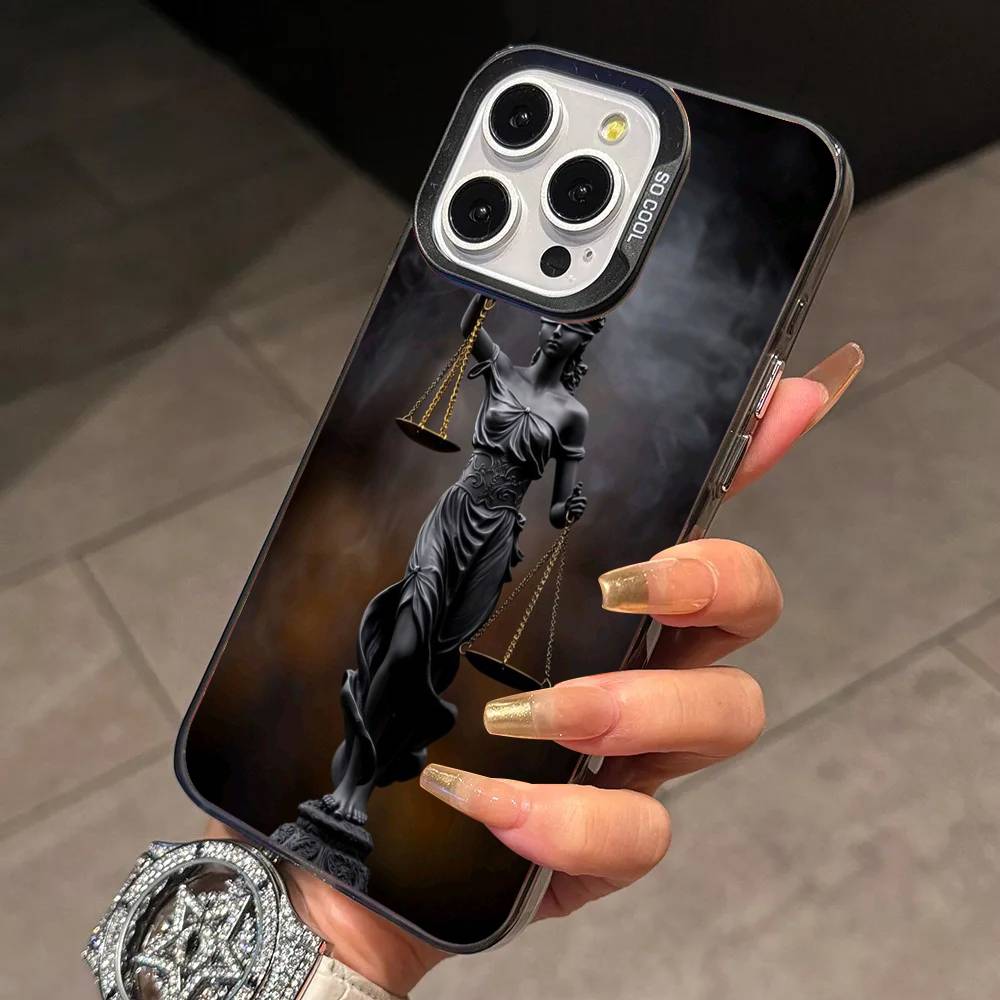 Law Lawyer J-Judge Justice Phone Case For iPhone 17,16,15,14,13,12,11 Plus,Pro Max,XS,Colorful Silver Phone case Funda Cover iPhone17PRO