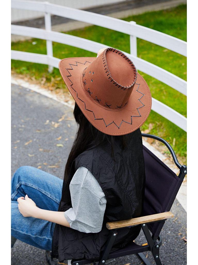 Western Prairie Stroh-Cowboyhut mit großer Krempe für Outdoor-Sommerreisen