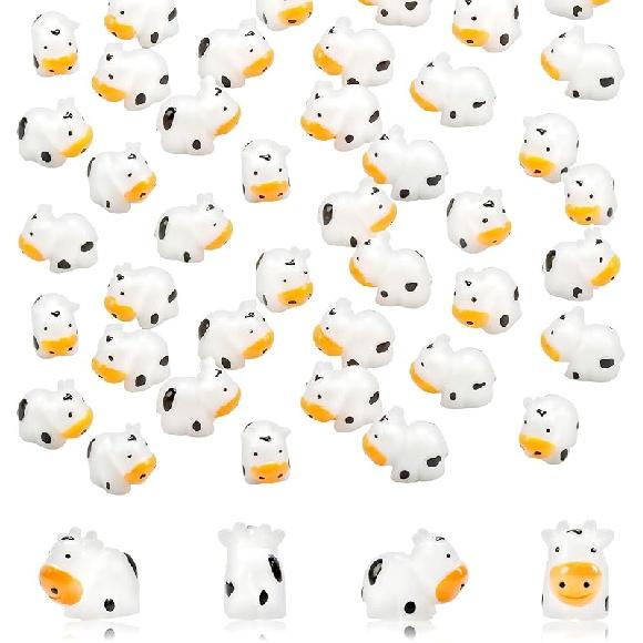 

Айдыниды 35 шт. Набор миниатюрных фигурок из смолы: коровы и лесные животные - Крошечные животные из смолы и миниатюрные коровы для набора украшений для сказочного сада и микроландшафта 35