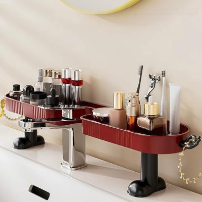Bathroom Sink Shelf Widened U-shape Drying Rack Drain Tray With Hook Rustproof Waterproof Bathroom Faucet Organizer For Sponge