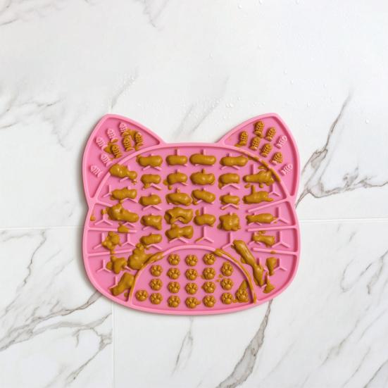 Silicone Dog Lick Mat with Suction Cup, Peanut Butter Licking Mat for Dogs Cats, Anti-Slip Pet Slow Feeder Bowl Lick Pad