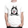 Custom Siberian Husky T Shirts Men Pure Cotton Tee Tops Alaskan Malamute Dog Tshirts ShortSleeve Tshirt Clothes