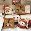 Fröhliche Weihnachten Dekoration Kissenbezug Weihnachtsmann Schneemann Muster ist geeignet für Zuhause Zimmer Sofa Kissenbezug Neujahrsgeschenk