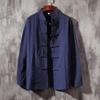 Men's Retro Chinese Cotton-Linen Stand Collar Long-Sleeve Shirt