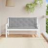 VidaXL Set of 2 Garden Bench Cushions, Bench Cover with Tie Strings, Waterproof Outdoor Cushion, Grey 361698