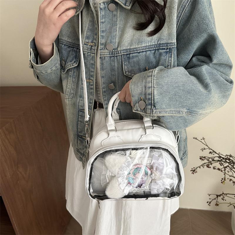 2025 Neue Transparente Joker Handtasche Große Kapazität Wasserdicht Tägliche Pendler Umhängetasche Japanisch Niedlich Zweidimensionale Messenger Bag