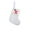 Kids' Embroidered White Knit Christmas Stocking - Holiday Decor