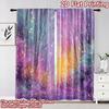 2D flat printing 2pcs Curtain Window Treatment Curtains Magical Colorful Enchanted Forest Digital Printed Polyester Drapes