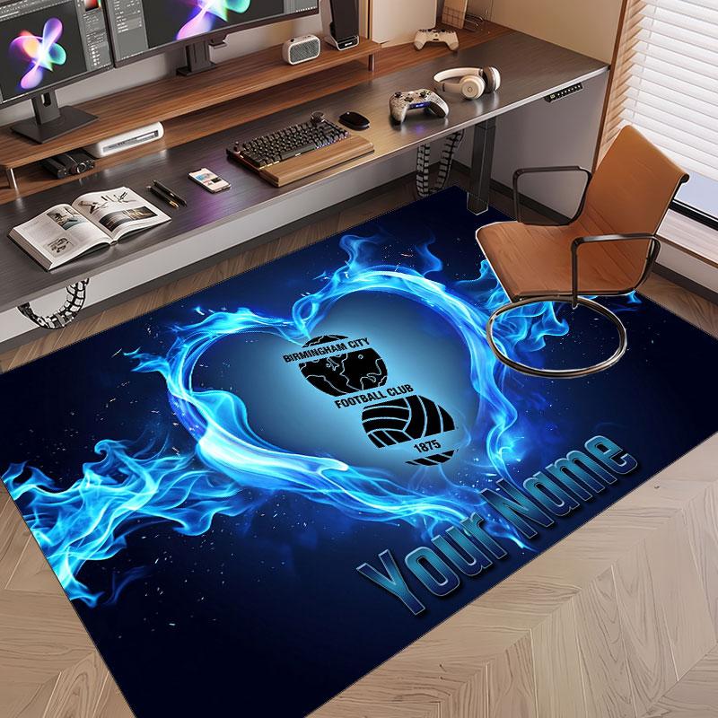 Custom Rug BIRMINGHAM CITY Pattern Print Name Text Soft Non‑Slip Floor Carpet for Home Indoor Decoration