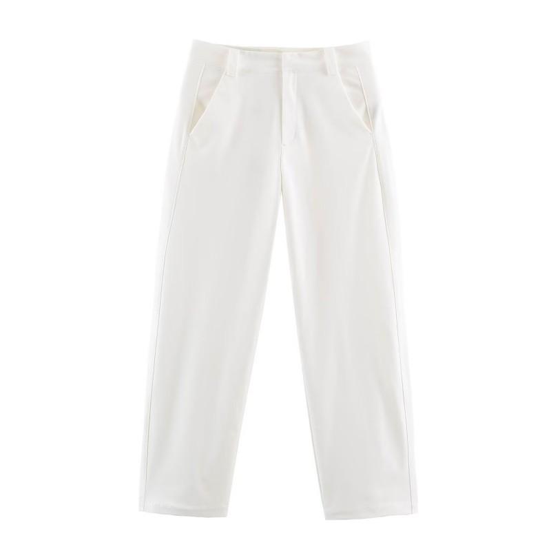 Womens High-Waisted Wide-Leg Bucket Pants Loose Fit Casual Trousers Office Daily Wear