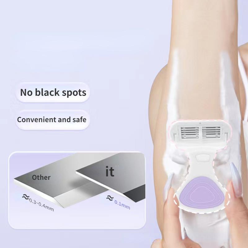 Portable Shaving Razor for Women Bikini Leg Hair Private Body Shaver Use 5 Layer Skin Care Soap Blades Cartridge